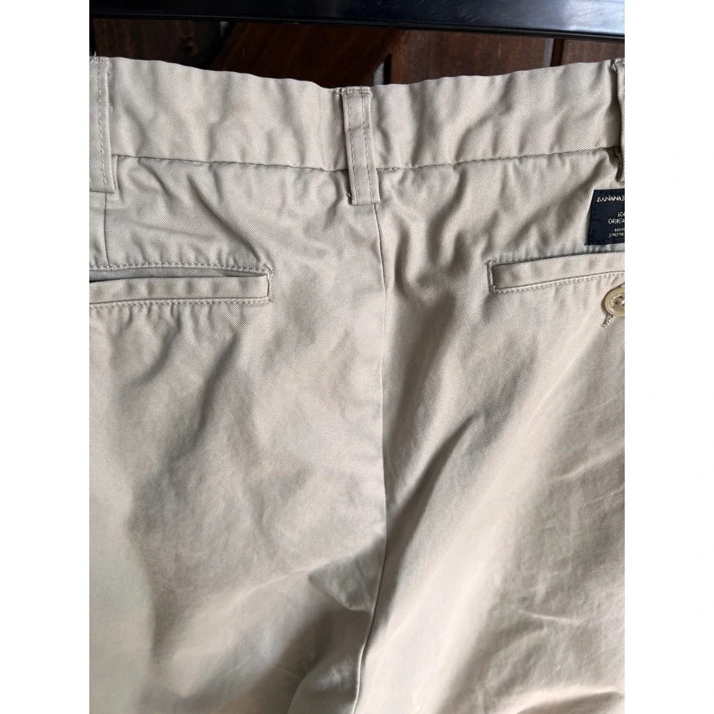 Banana Republic Gavin Straight Fit Chinos Mens 38x32 Khaki Tan 100% Cotton Pants